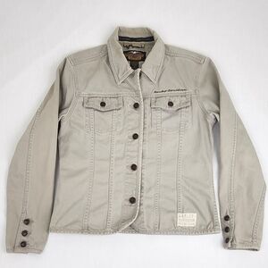 Harley-Davidson Tan Embroidered Button Up Jacket